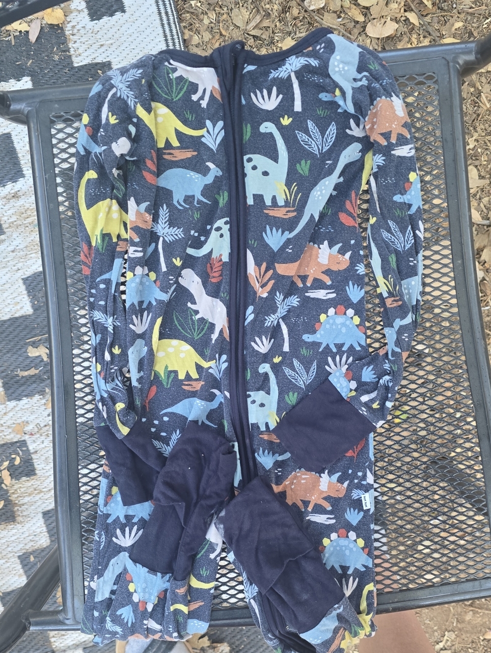 Little Sleepies Navy Dinosaur Zip One-Piece Footed Pajama